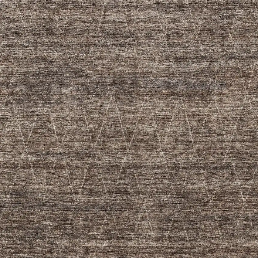 Coffee And Ivory Geometric Washable Indoor Outdoor Area Rug Photo 6