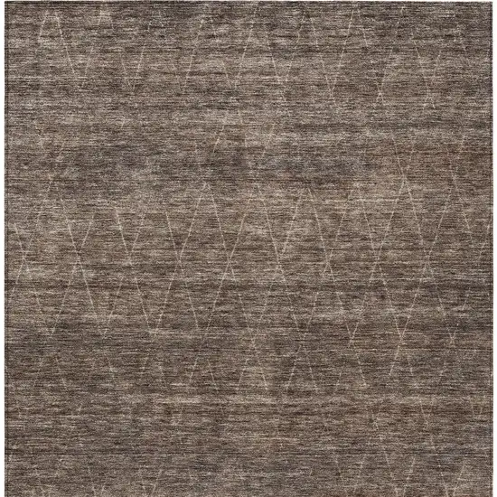 Coffee And Ivory Geometric Washable Indoor Outdoor Area Rug Photo 7