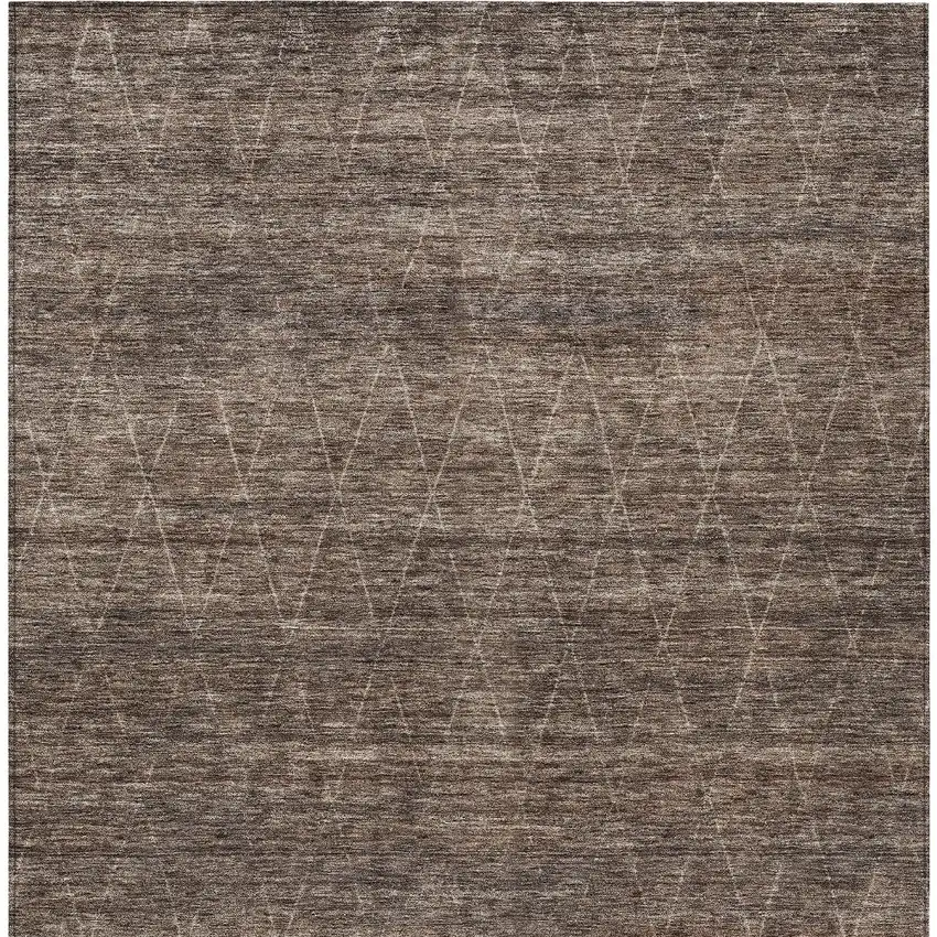 Coffee And Ivory Geometric Washable Indoor Outdoor Area Rug Photo 7