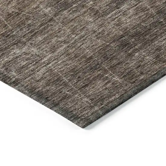 Coffee And Ivory Geometric Washable Indoor Outdoor Area Rug Photo 5