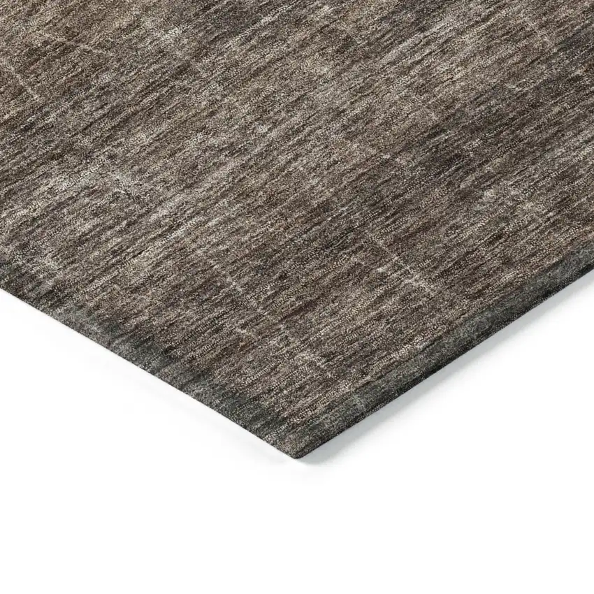 Coffee And Ivory Geometric Washable Indoor Outdoor Area Rug Photo 5