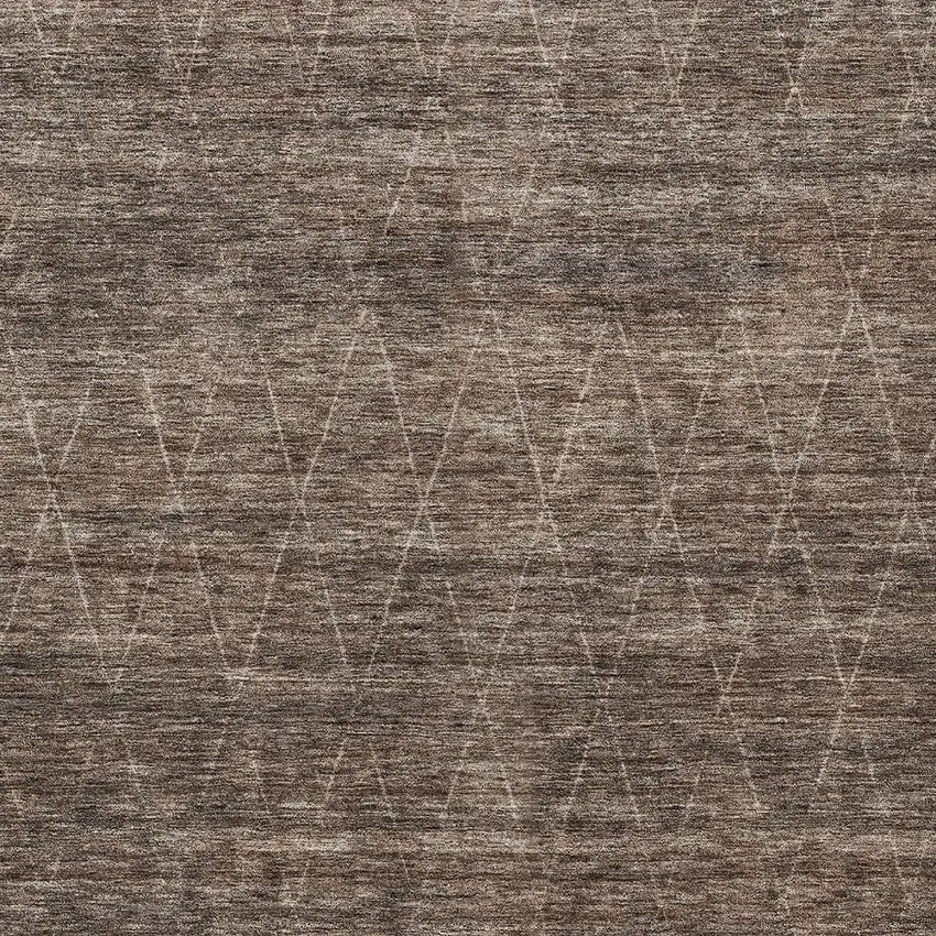 Coffee And Ivory Geometric Washable Indoor Outdoor Area Rug Photo 6