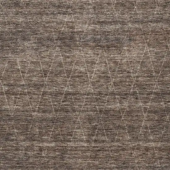 Coffee And Ivory Geometric Washable Indoor Outdoor Area Rug Photo 6