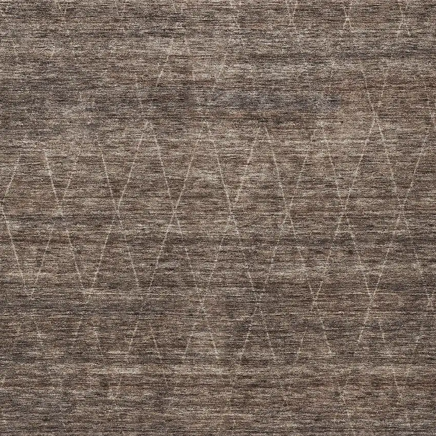 Coffee And Ivory Geometric Washable Indoor Outdoor Area Rug Photo 6