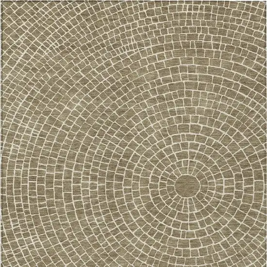 Coffee And Ivory Geometric Washable Indoor Outdoor Area Rug Photo 3