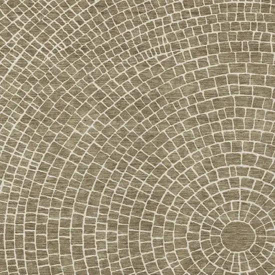 Coffee And Ivory Geometric Washable Indoor Outdoor Area Rug Photo 2