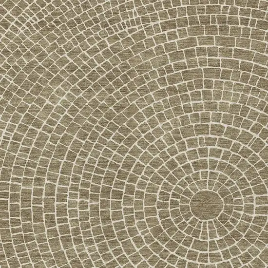 Coffee And Ivory Geometric Washable Indoor Outdoor Area Rug Photo 2