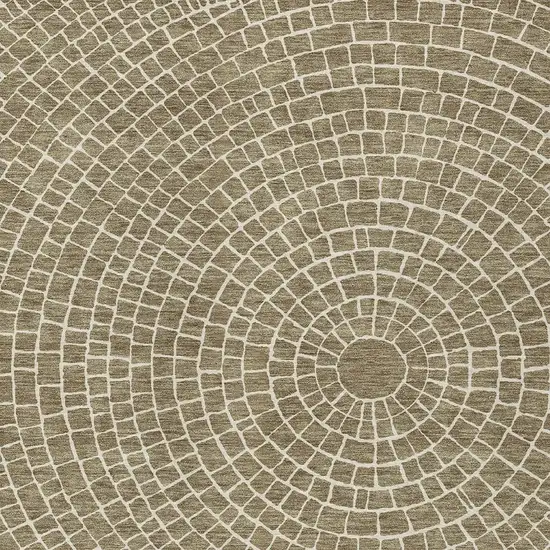 Coffee And Ivory Geometric Washable Indoor Outdoor Area Rug Photo 2