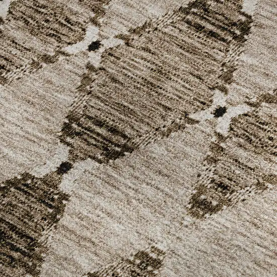 Coffee And Ivory Moroccan Washable Area Rug With UV Protection Photo 3