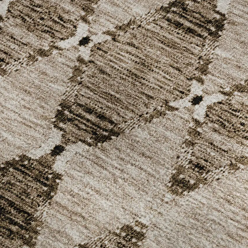 Coffee And Ivory Moroccan Washable Area Rug With UV Protection Photo 3