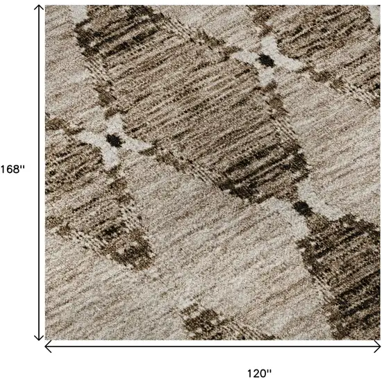 Coffee And Ivory Moroccan Washable Area Rug With UV Protection Photo 9