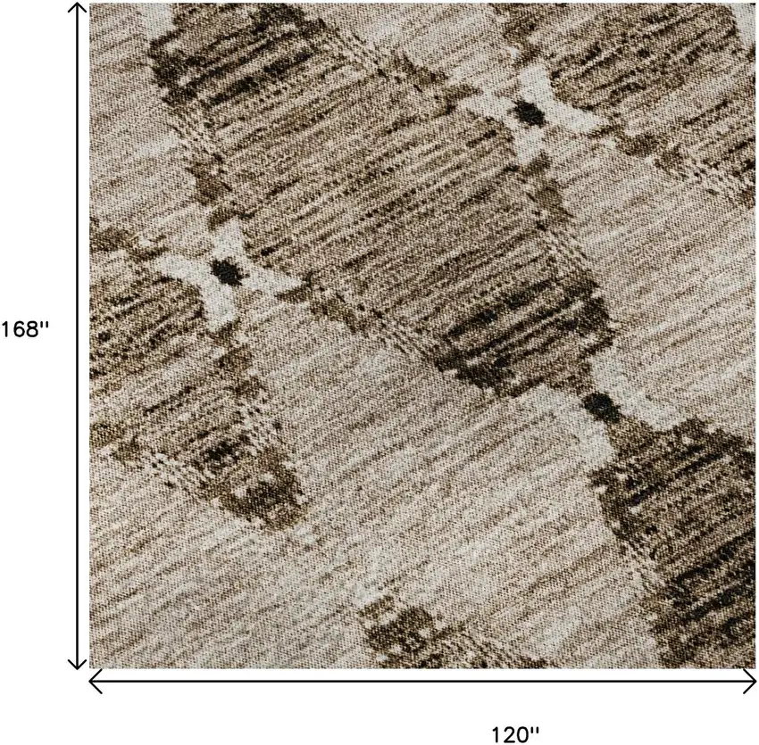 Coffee And Ivory Moroccan Washable Area Rug With UV Protection Photo 9