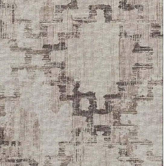 Coffee And Ivory Tribal Washable Area Rug With UV Protection Photo 9