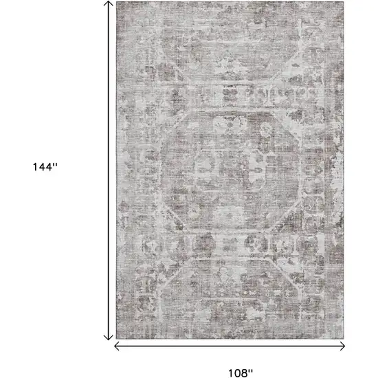 Coffee And Ivory Tribal Washable Indoor Outdoor Area Rug Photo 3