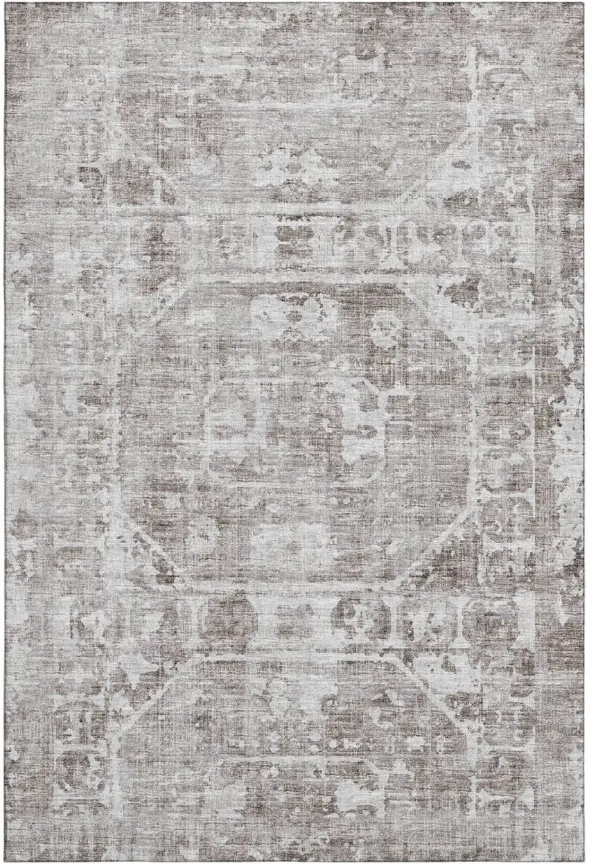 Coffee And Ivory Tribal Washable Indoor Outdoor Area Rug Photo 2