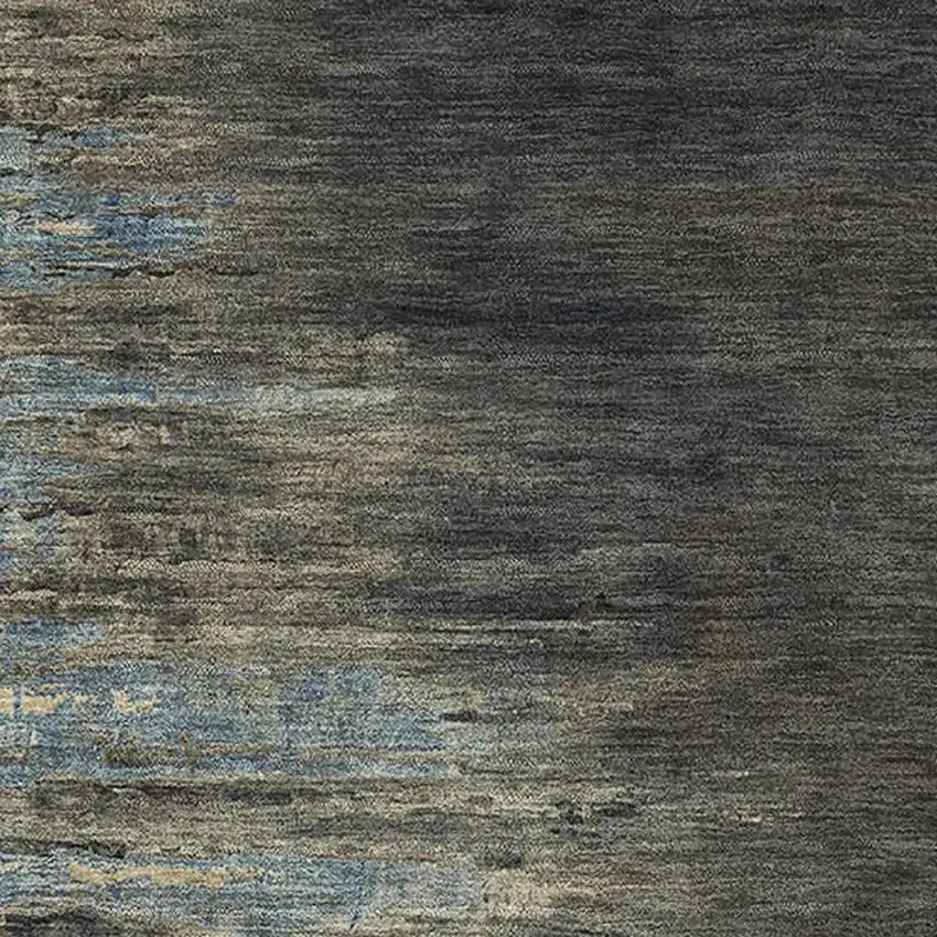 Coffee And Navy Blue Abstract Washable Area Rug With UV Protection Photo 2