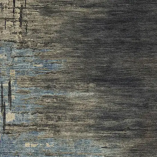 Coffee And Navy Blue Abstract Washable Area Rug With UV Protection Photo 2