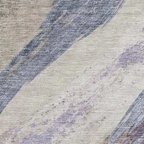 Coffee And Purple Abstract Washable Area Rug With UV Protection Photo 3