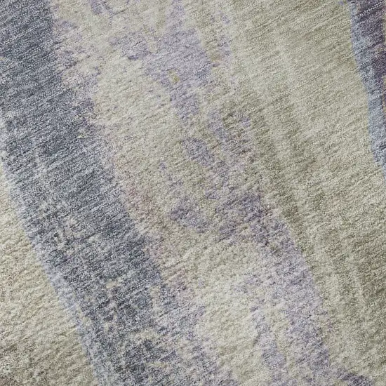 Coffee And Purple Abstract Washable Area Rug With UV Protection Photo 8