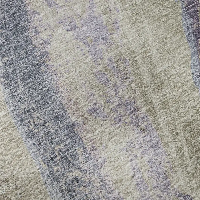 Coffee And Purple Abstract Washable Area Rug With UV Protection Photo 8