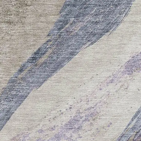 Coffee And Purple Abstract Washable Area Rug With UV Protection Photo 3