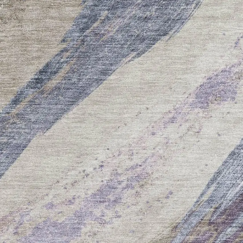 Coffee And Purple Abstract Washable Area Rug With UV Protection Photo 3