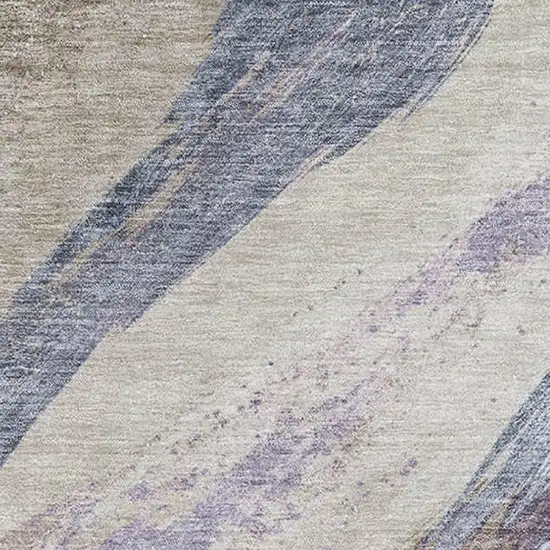 Coffee And Purple Abstract Washable Area Rug With UV Protection Photo 7