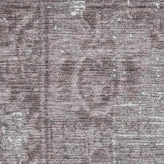 Coffee And Silver Oriental Washable Area Rug With UV Protection Photo 2