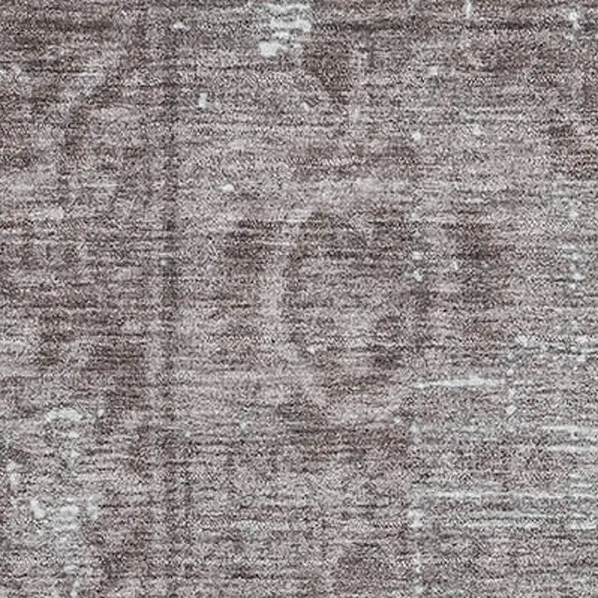 Coffee And Silver Oriental Washable Area Rug With UV Protection Photo 2