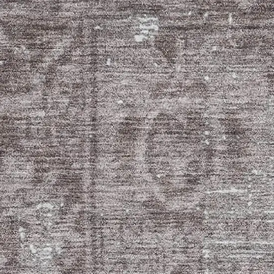Coffee And Silver Oriental Washable Area Rug With UV Protection Photo 2
