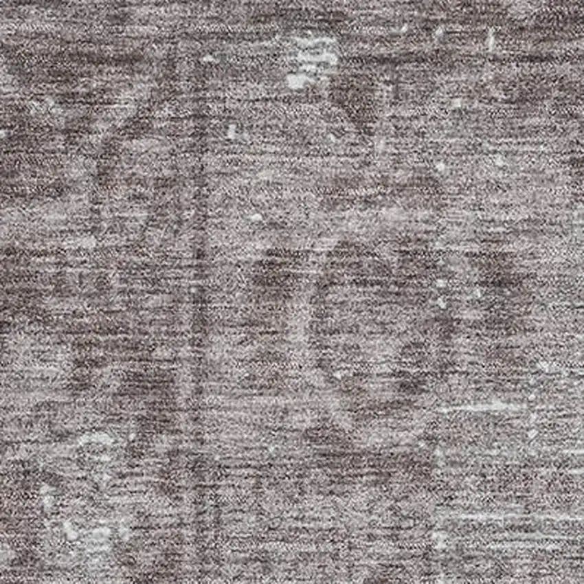 Coffee And Silver Oriental Washable Area Rug With UV Protection Photo 2