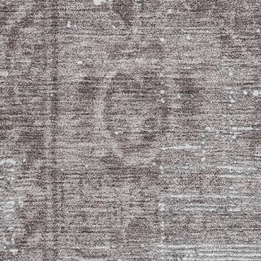 Coffee And Silver Oriental Washable Area Rug With UV Protection Photo 2