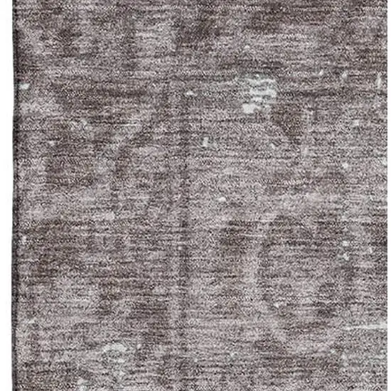 Coffee And Silver Oriental Washable Area Rug With UV Protection Photo 2