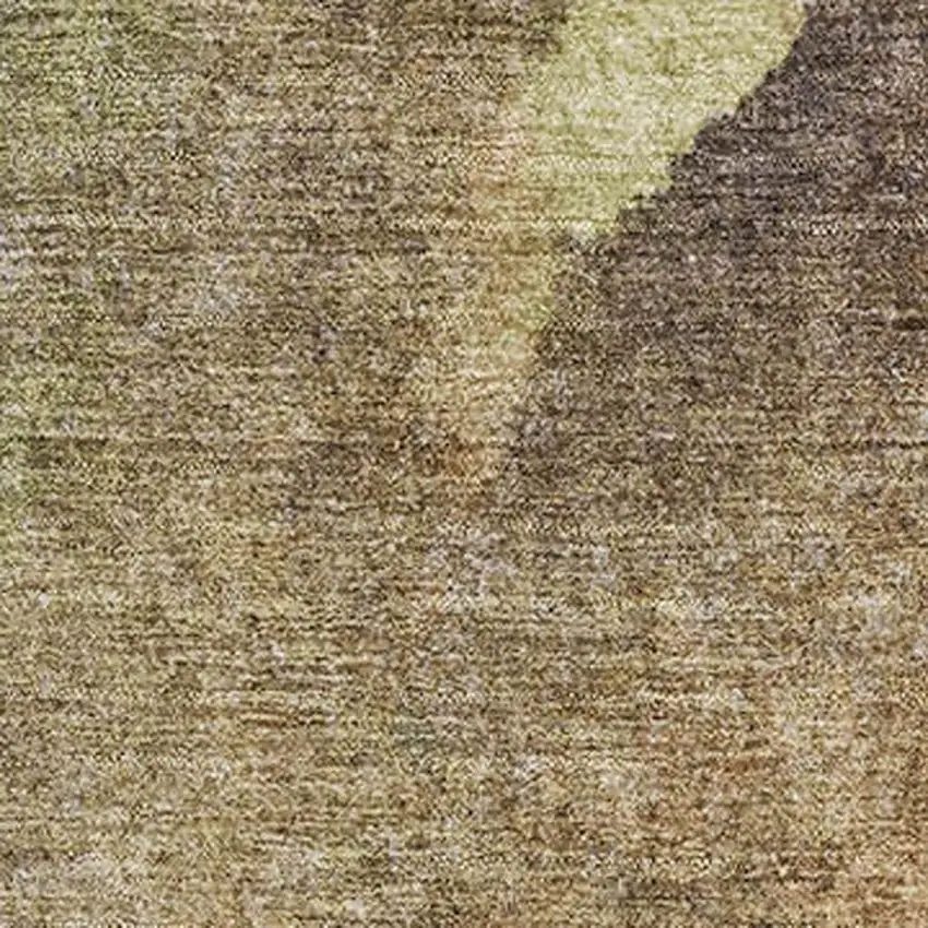 Coffee And Taupe Abstract Washable Area Rug With UV Protection Photo 3