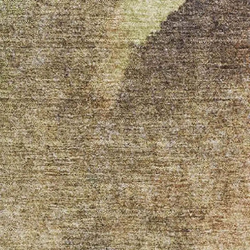 Coffee And Taupe Abstract Washable Area Rug With UV Protection Photo 3