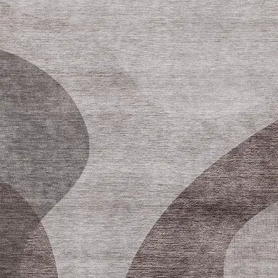 Coffee And Taupe Geometric Washable Area Rug With UV Protection Photo 4