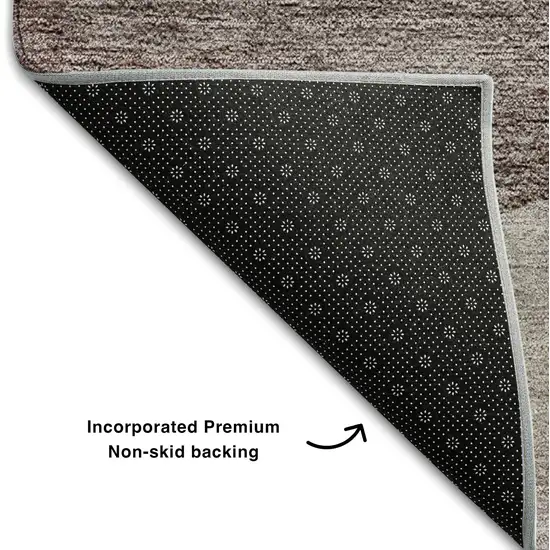 Coffee And Taupe Geometric Washable Area Rug With UV Protection Photo 7