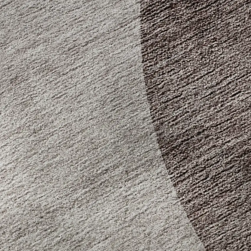 Coffee And Taupe Geometric Washable Area Rug With UV Protection Photo 9