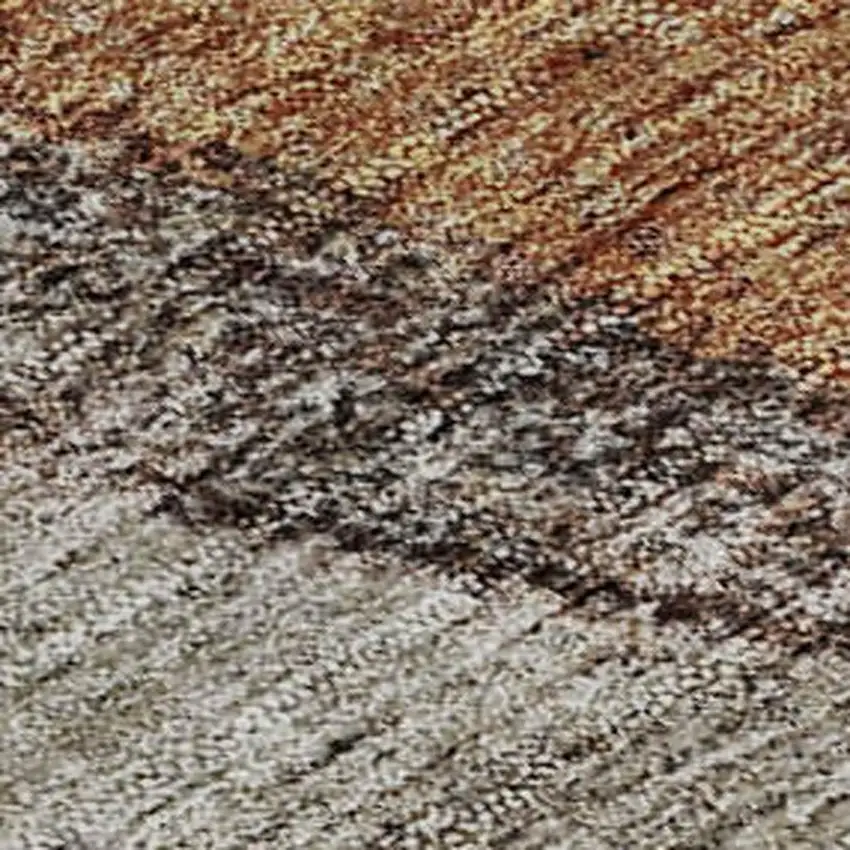 Coffee Beige And Copper Abstract Washable Area Rug With UV Protection Photo 8