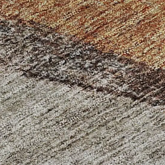 Coffee Beige And Copper Abstract Washable Area Rug With UV Protection Photo 9