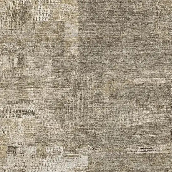 Coffee Beige And Ivory Abstract Washable Area Rug With UV Protection Photo 2