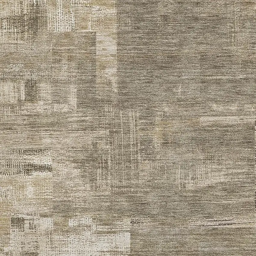 Coffee Beige And Ivory Abstract Washable Area Rug With UV Protection Photo 2