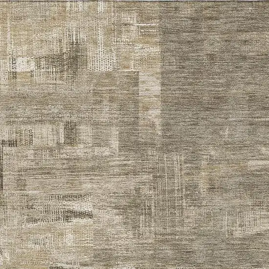Coffee Beige And Ivory Abstract Washable Area Rug With UV Protection Photo 2