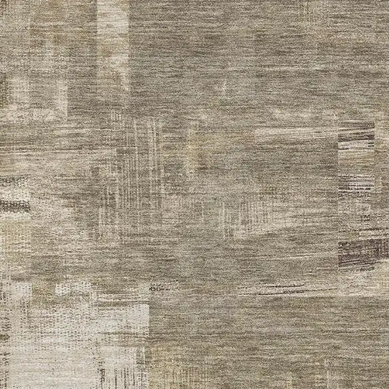 Coffee Beige And Ivory Abstract Washable Area Rug With UV Protection Photo 2