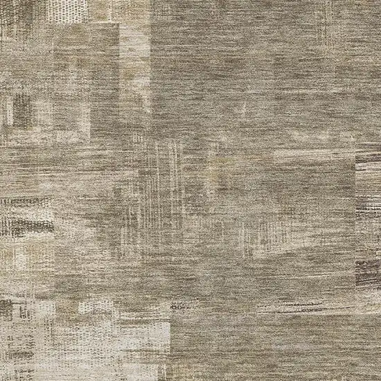 Coffee Beige And Ivory Abstract Washable Area Rug With UV Protection Photo 2