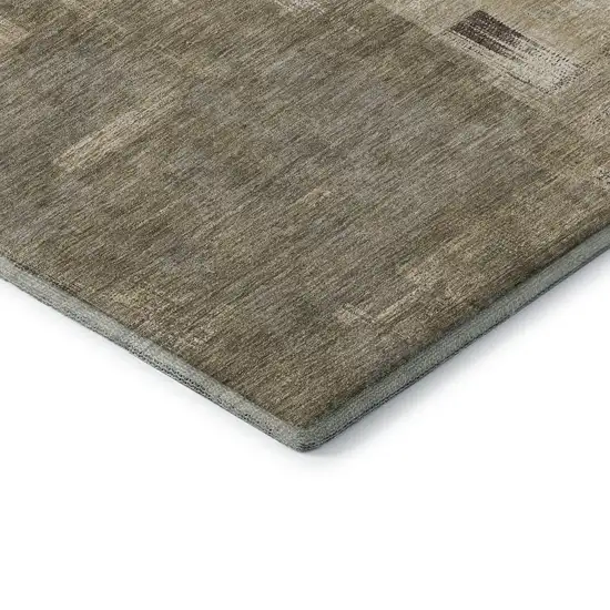 Coffee Beige And Ivory Abstract Washable Area Rug With UV Protection Photo 7