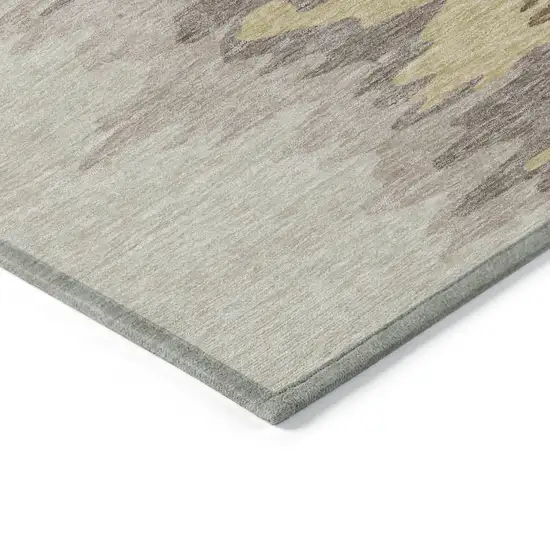Coffee Beige And Tan Abstract Washable Indoor Outdoor Area Rug Photo 4