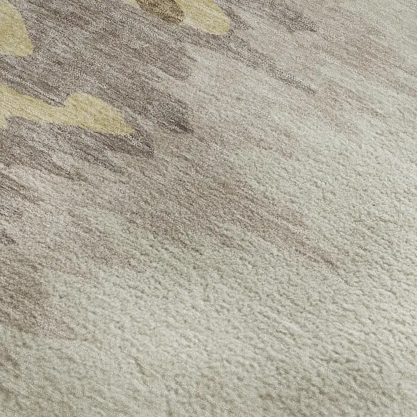 Coffee Beige And Taupe Abstract Washable Area Rug With UV Protection Photo 2