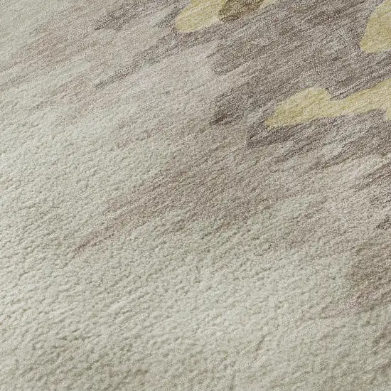 Coffee Beige And Taupe Abstract Washable Area Rug With UV Protection Photo 1