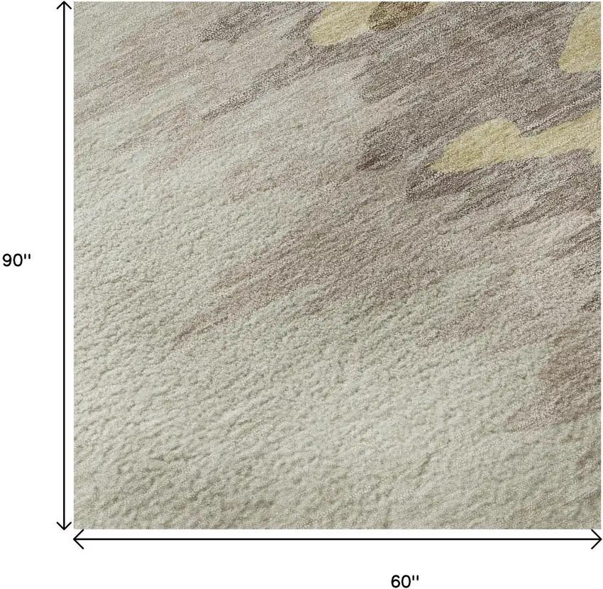 Coffee Beige And Taupe Abstract Washable Area Rug With UV Protection Photo 8